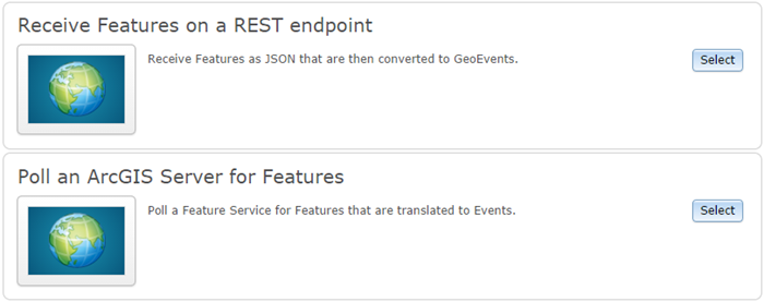Example input connectors included with Example input connectors included with