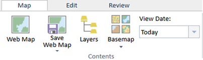 Map tab with web map tools Map tab with web map tools