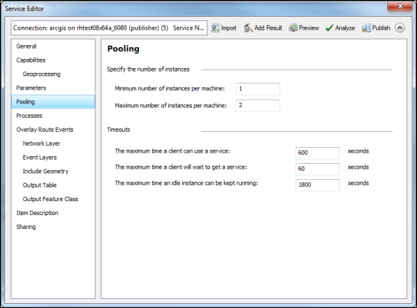 Specifying the number of instances and timeout service values Specifying the number of instances and timeout service values
